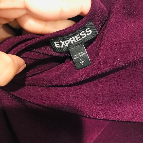 Express Crisscrossed Long Sleeve Plum Top Sz S - Picture 9 of 9